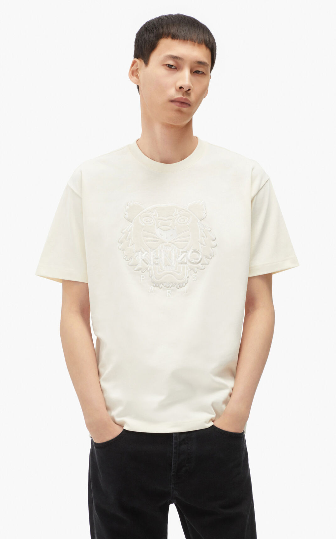 Kenzo The 冬 Capsule 虎 Tシャツ メンズ 白 - RWAFCP537